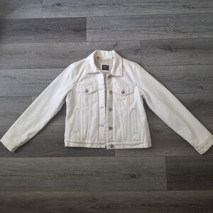 Abercrombie & Fitch Off-White Sherpa-Lined Jacket